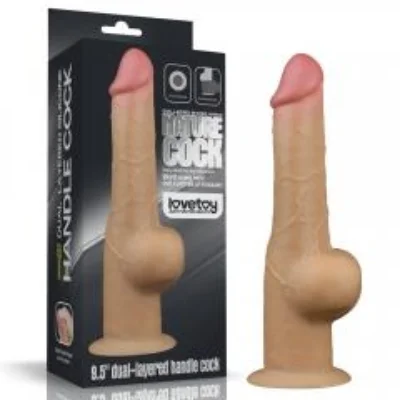 Фалоімітатор - Dual-Layered Handle Cock 9.5" Flesh