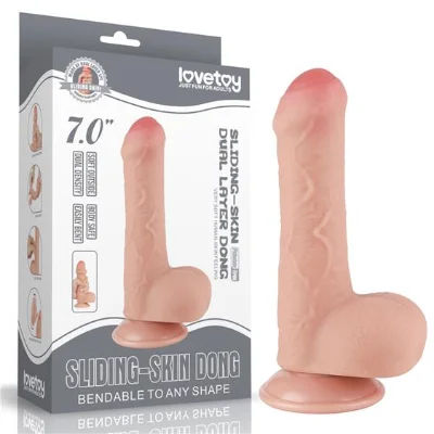Фалоімітатор - Sliding-Skin Dual Layer Dong 7" Flesh