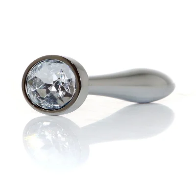 Анальна пробка - Jewellery Silver Plug Clear S
