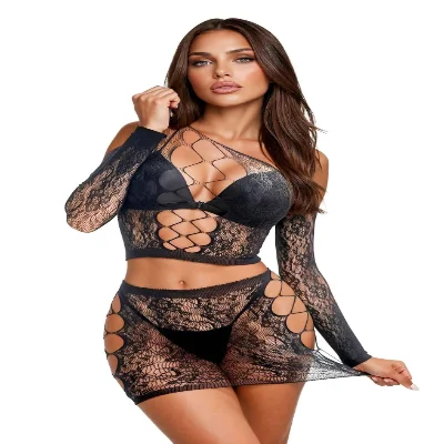Комплект білизни - Top and skirt 211914, black - One Size