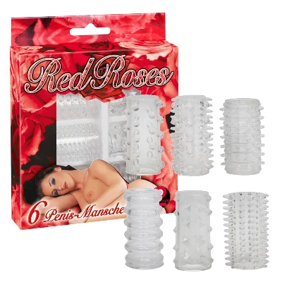 Набір насадок - Red Roses Penis Sleeves, 6 шт.