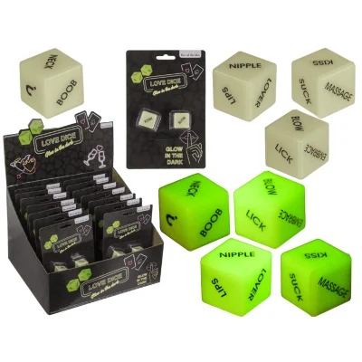 Неонові кубики Love Dice Glow In The Dark, 2 шт.