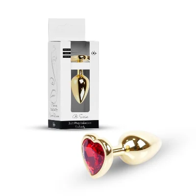 Анальна пробка - Jewellery Gold Heart Plug Red