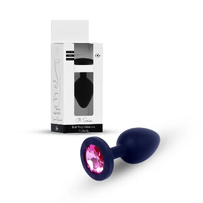 Анальна пробка - Jewellery Silicone Black Plug S Pink
