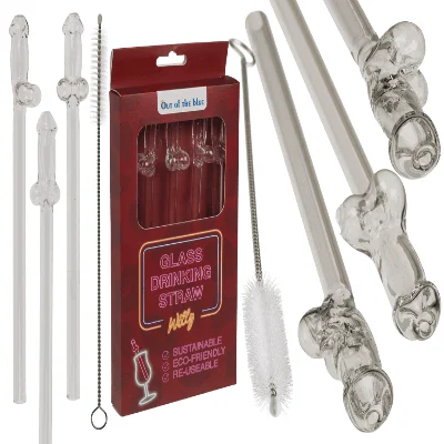 Скляні трубочки Glass Drinking Straw Willy (в наборі 4 трубочки та щіточка)