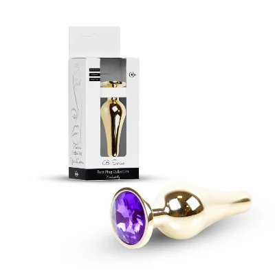Анальна пробка - Jewellery Gold Long Plug Purple