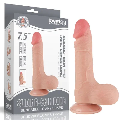 Фалоімітатор - Sliding-Skin Dual Layer Dong 7.5" Flesh #3