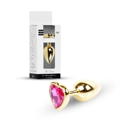 Анальна пробка - Jewellery Gold Heart Plug Pink