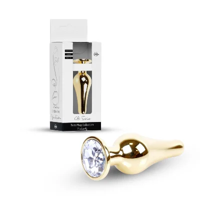 Анальна пробка - Jewellery Gold BUTT PLUG- Clear