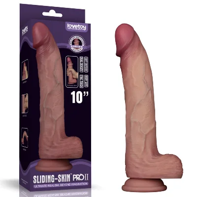 Фалоімітатор - Sliding Skin Pro II Dual Layer Silicone Dong 10" Flesh