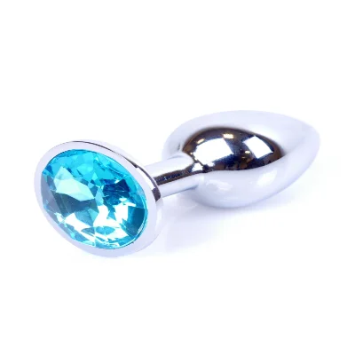 Анальна пробка - Jewellery Silver Plug - Light Blue