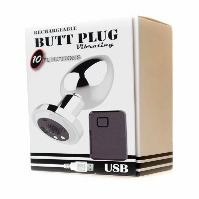Анальна пробка - Rechargeable Butt Plug Vibrator Silver