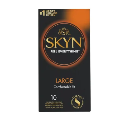 Безлатексні преміум-презервативи SKYN Large 10 шт, збільшений розмір (м'яте паковання)
