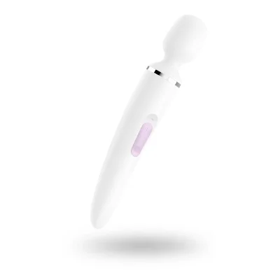 Вібромасажер Satisfyer Wand-er Woman (White/Chrome), водонепроникний, потужний, розмір XXL