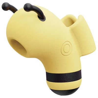 Вакуумний стимулятор із мікрострумами KISSTOY Beebe Yellow, на палець