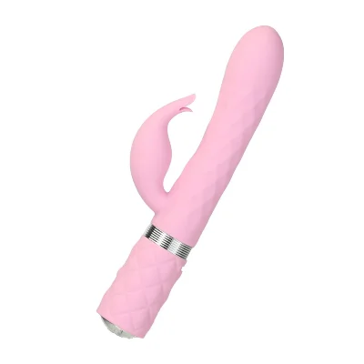 Розкішний кролик з ротацією та вібрацією Pillow Talk Lively Pink, кристал Сваровскі