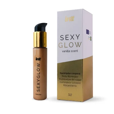 Крем-шимер для тіла Intt Sexy Glow (60 мл) з олією ши та ароматом ванілі, сяйна засмагла шкіра