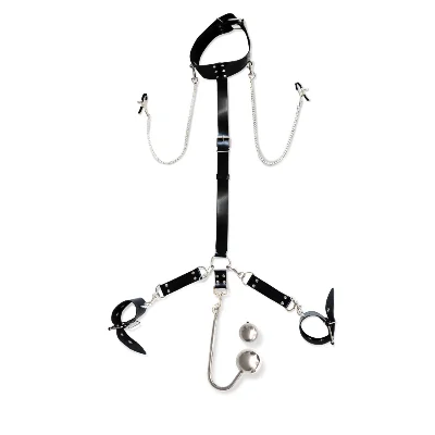 Бондажний набір з металевим анальним гаком Art of Sex Beatrice Bondage set with anal hook № 4