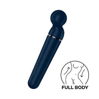 Вібромасажер Satisfyer Planet Wand-er Blue/Rosegold, дуже потужний, бездротовий