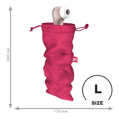 Мішечок для секс-іграшок Satisfyer Treasure Bag L, рожевий, на шнурку