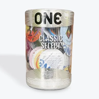 Набір презервативів ONE Classic Select Contest Collection, 100 шт, зі змазкою, паковання-тубус