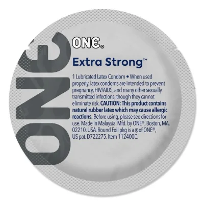 Презерватив ONE Extra Strong, 1 шт, розширена форма, зі змазкою, підходить для анального сексу