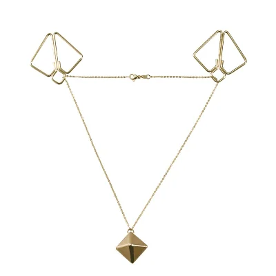 Затискачі для сосків з важкою підвіскою LOCKINK Nipple Clamps with Heavy Pendant, золотисті