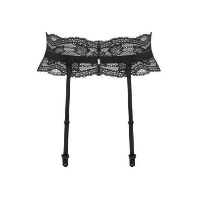 Пояс для панчіх Obsessive Nutris garter belt, XS/S, мереживний, з довгими пажами