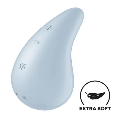 Вібратор для зовнішньої стимуляції Satisfyer Dew Drop Blue, 2 мотори, 12 режимів, м’який корпус