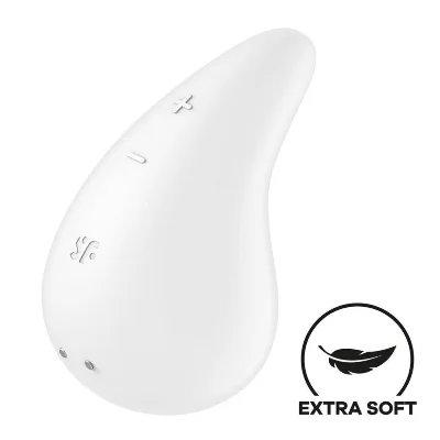 Вібратор для зовнішньої стимуляції Satisfyer Dew Drop White, 2 мотори, 12 режимів, м’який корпус
