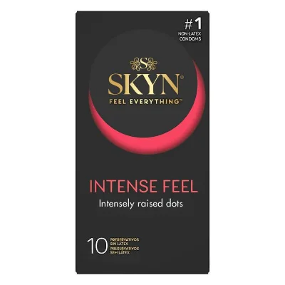 Безлатексні преміум-презервативи SKYN Intense Feel 10 шт, точковий рельєф