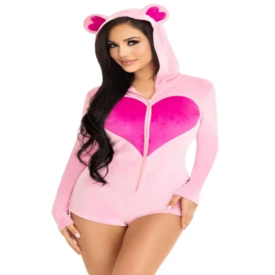 Комбінезон «Солодкий ведмедик» Leg Avenue Sweetheart Bear Velvet Romper XS