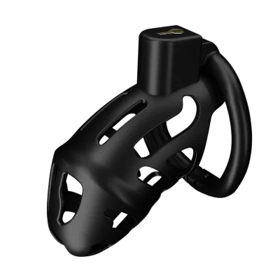 Клітка для пеніса LOCKINK SEVANDA Plastic Penis Chastity Cage, чорна, 3 кільця різних розмірів