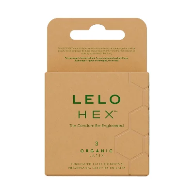 Презервативи LELO HEX Condoms Organic 3 Pack, тонкі та суперміцні