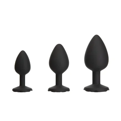 Набір силіконових анальних пробок BMS Roses Til’ Dawn Silicone Anal Plug Kit Starter Kit Black