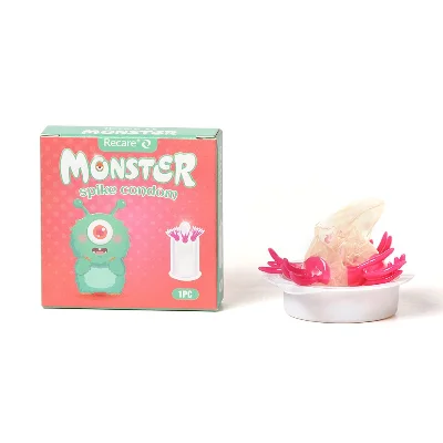 Насадка на член Recare Turquoise Monster Spike Condom (презерватив з вусиками)