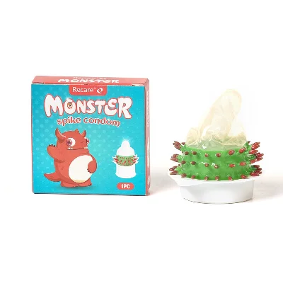 Насадка на член Recare Red Monster Spike Condom (презерватив з рядами шипів)