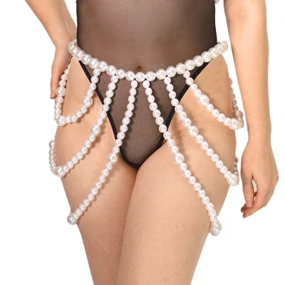 Спідниця з перлин Art of Sex - Jasmine, колір білий, розмір XS-2XL