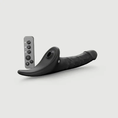 Вібронасадка для страпону з вакуумною стимуляцією Strap-On-Me Multi Orgasm Realistic Dildo XL Black