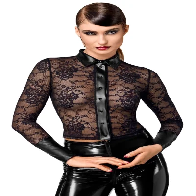 Блуза Noir Handmade F377 Noirelle Lace Button-up Shirt XS