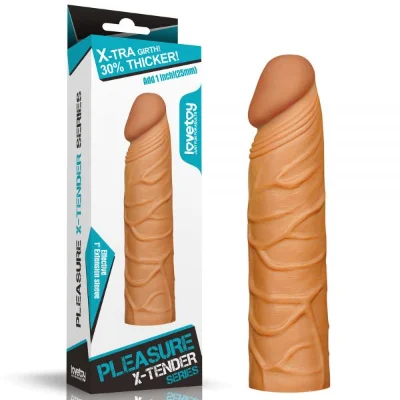 Реалистичная насадка Add 1" Pleasure X Tender, Brown