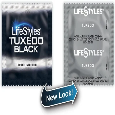 Презерватив черный 1 шт LIFESTYLES TUXEDO Black (упаковка может отличаться цветом и рисунком)