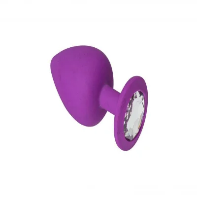Анальная пробка Small, Purple Silicone Diamond, M