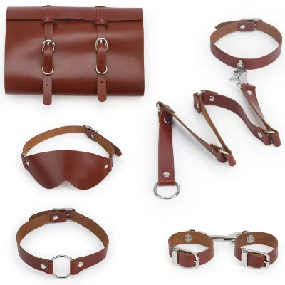 Набор из натуральной кожи Mr Bondage Brown коричневый