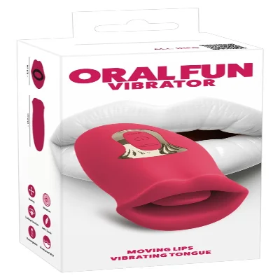 Вибратор Oral Fun с мягкими подвижными губками и виброязычком