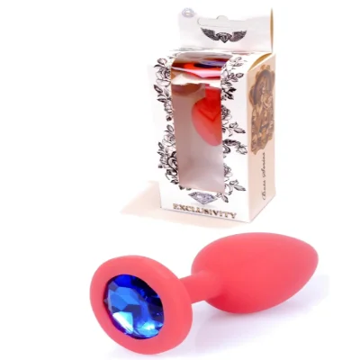 Силиконовая анальная пробка Boss Series - Jewellery Red Silicon PLUG Medium Blue M