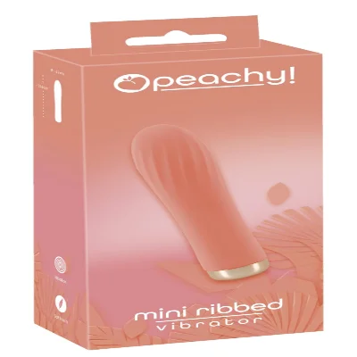 Ребристый мини-вибратор персикового цвета Mini Ribbed Vibrator