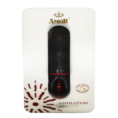 Вибратор с оригинальным дизайном и ребристой поверхностю AMOR BIG VIBRATOR ANGELUS Black (Приложение НЕ Функционирует!)