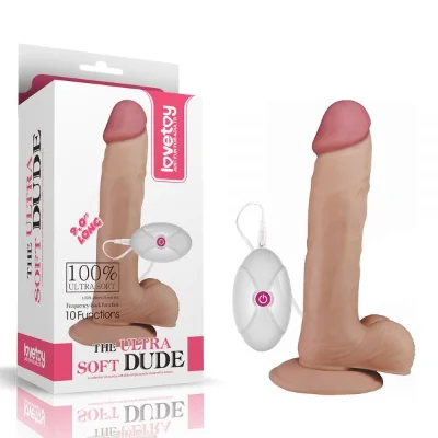 Реалистичный вибратор с присоской 9" The Ultra Soft Dude, Flesh Vibratin