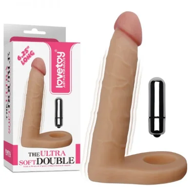 Телесная насадка-вибратор для двойного проникновения 6.25" The Ultra Soft Double
